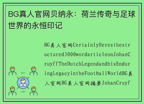 BG真人官网贝纳永：荷兰传奇与足球世界的永恒印记